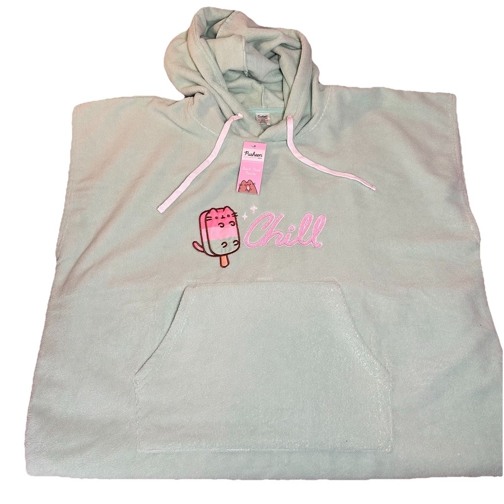 Pusheen Beach Towel Poncho 2023 Summer Box Poncho! (OSFA) Hoodie Coverup